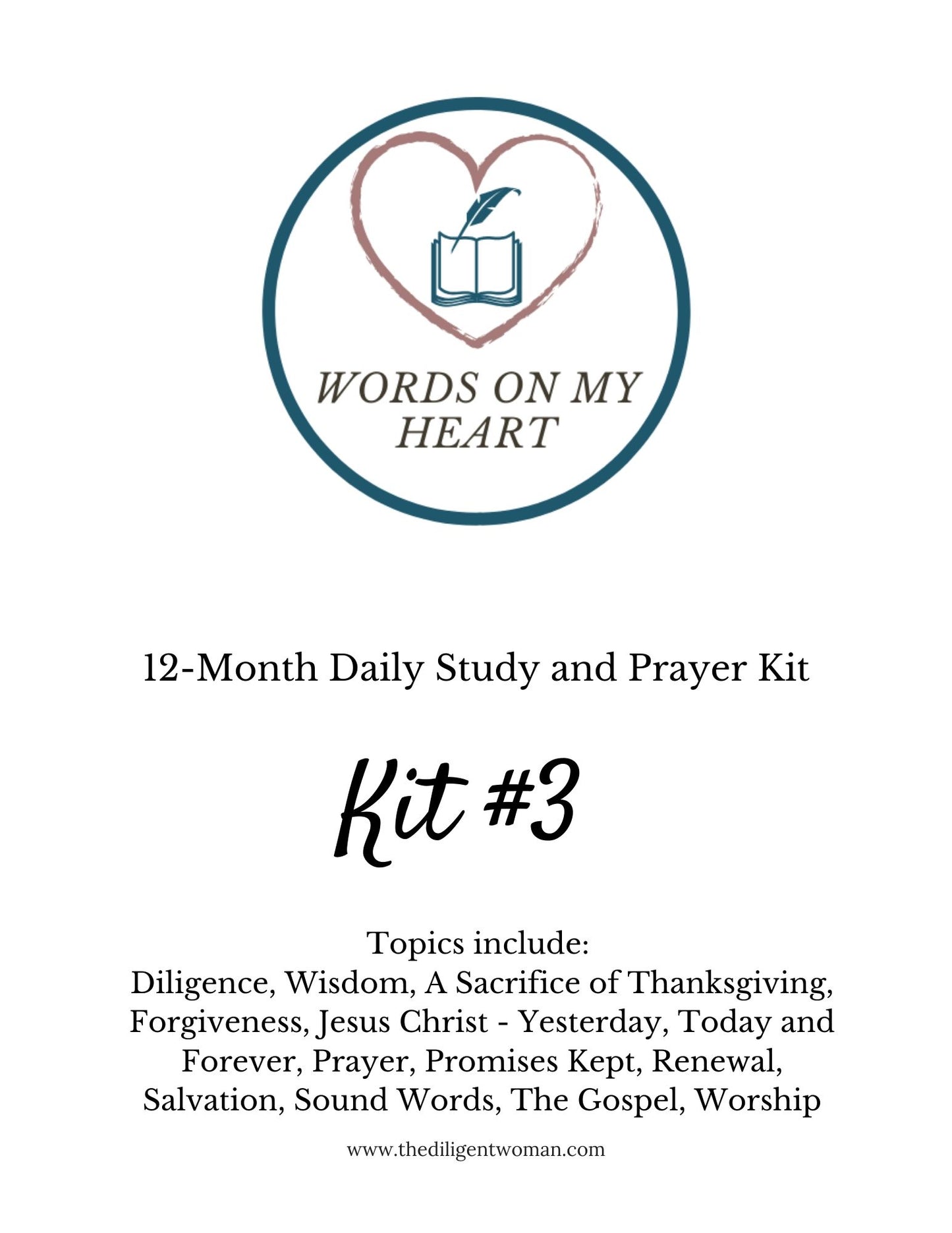 Words on My Heart - 12 month Scripture Writing Kit #3