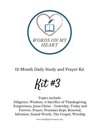 Words on My Heart - 12 month Scripture Writing Kit #3