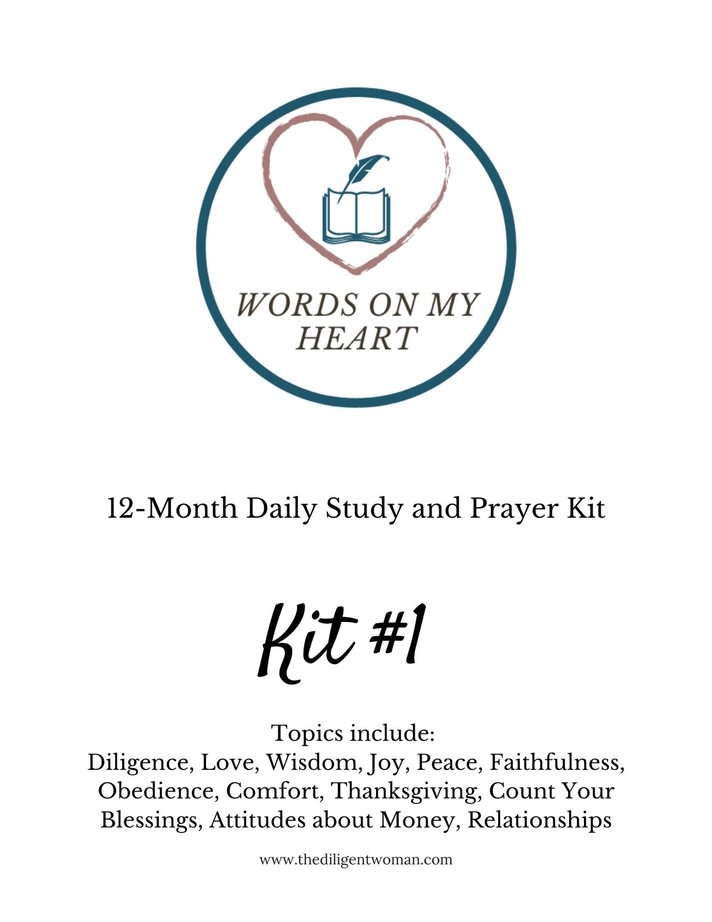 The Christian Walk - Words on My Heart - 12 month Scripture Writing Kit #1