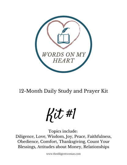 The Christian Walk - Words on My Heart - 12 month Scripture Writing Kit #1