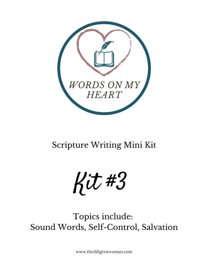 Scripture Writing Mini Kit #3 - Sound Words, Self-Control, Salvation