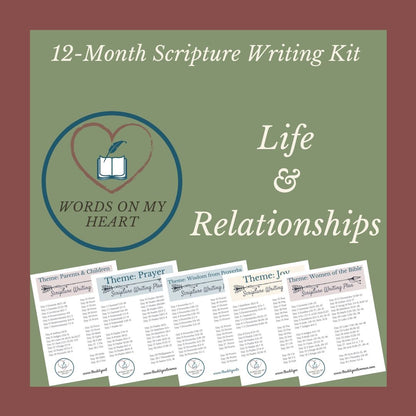 Words on My Heart - 12 month Scripture Writing Kit #2